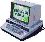 A computer labeled 'Objectum Media'
